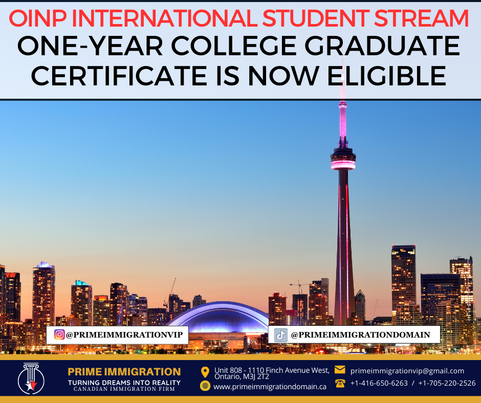 OINP International Student Stream Widens Horizons for One-Year College Graduate Certificates